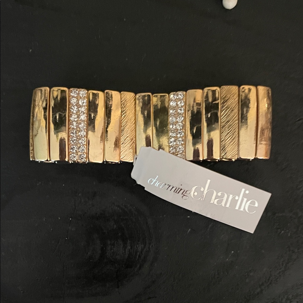 Charming Charlie Gold And Gemstone Bracelet 10$